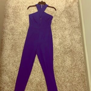 Royal Blue Keyhole Pants Suite